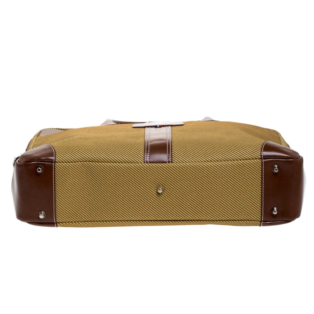 S.T. Dupont Brown/Yellow Canvas And Leather Document Holder Bag For Men - Image 6