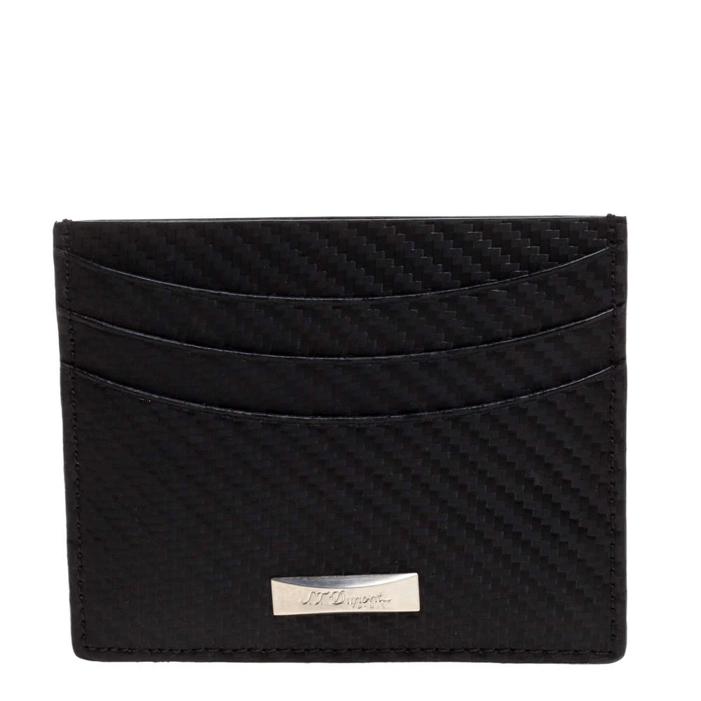 S.T. Dupont Black Leather Defi Card Holder For Men - Image 4