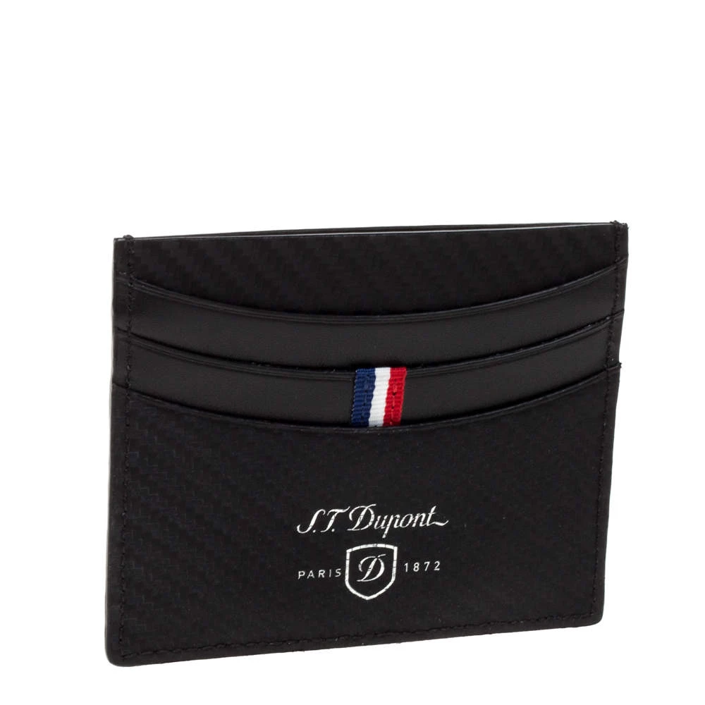 S.T. Dupont Black Leather Defi Card Holder For Men - Image 3
