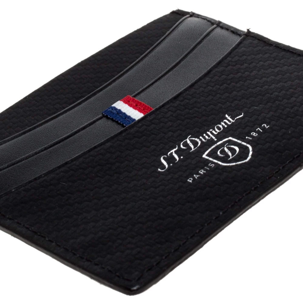 S.T. Dupont Black Leather Defi Card Holder For Men - Image 9