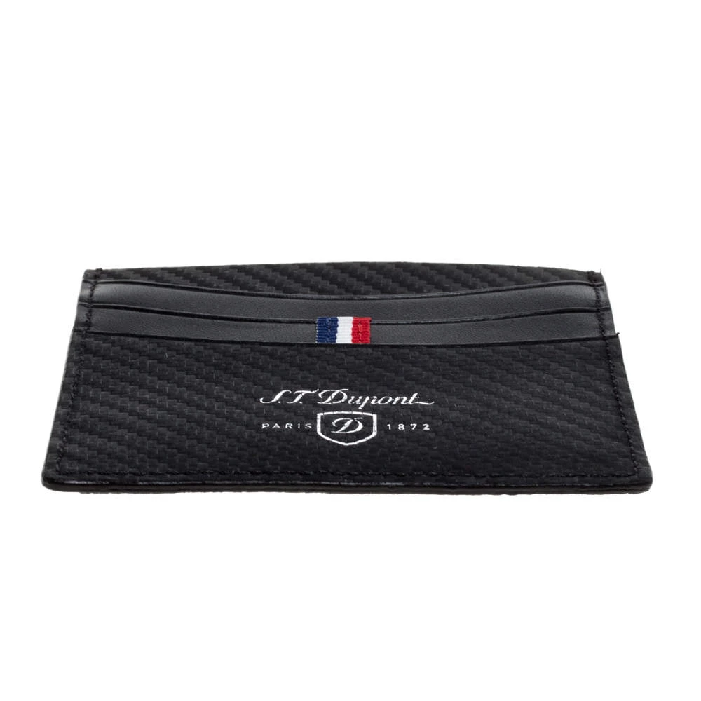 S.T. Dupont Black Leather Defi Card Holder For Men - Image 6