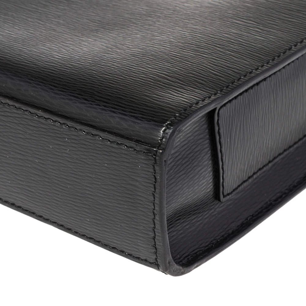 S.T. Dupont Black Leather Messenger Bag For Men - Image 11