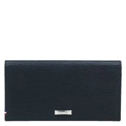 S.T. Dupont Black Leather Bi Fold Wallet For Men