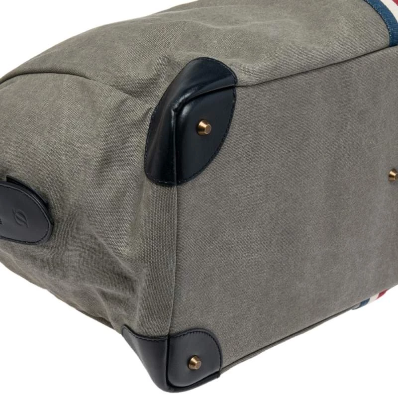 S.T. Dupont Blue/Grey Canvas And Leather Trim Bogie Iconic Duffle Bag For Men - Image 11