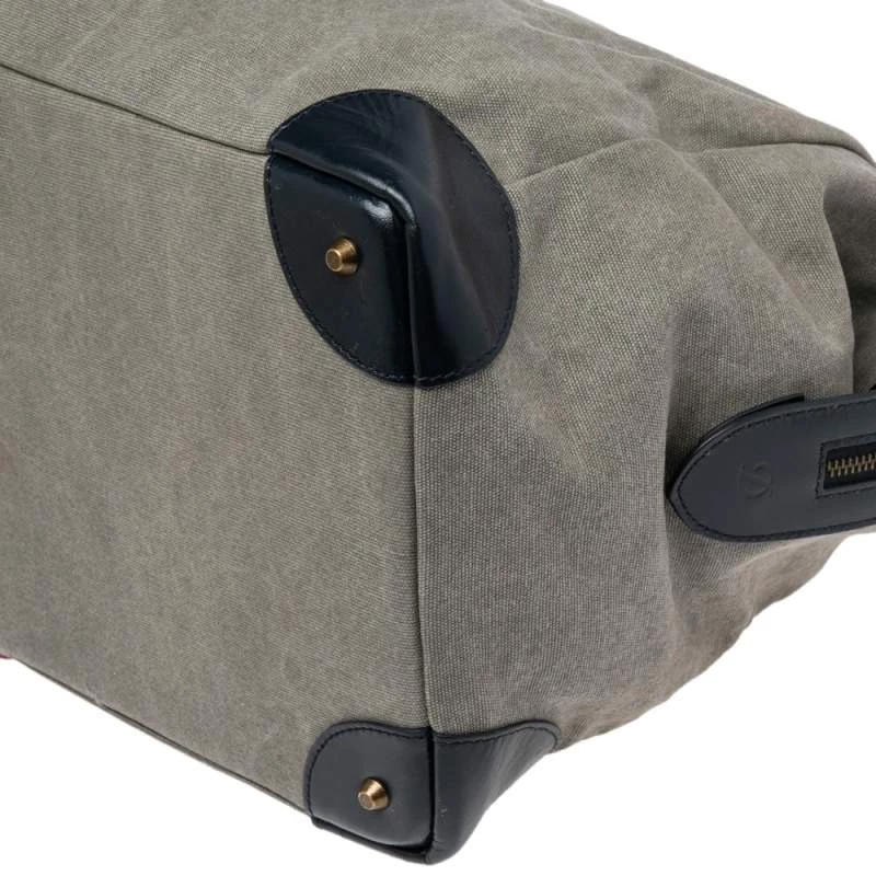 S.T. Dupont Blue/Grey Canvas And Leather Trim Bogie Iconic Duffle Bag For Men - Image 12