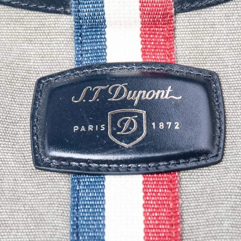S.T. Dupont Blue/Grey Canvas And Leather Trim Bogie Iconic Duffle Bag For Men - Image 8