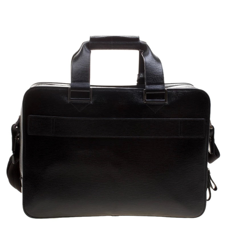 S.T. Dupont Black Leather Document Holder Briefcase For Men - Image 4