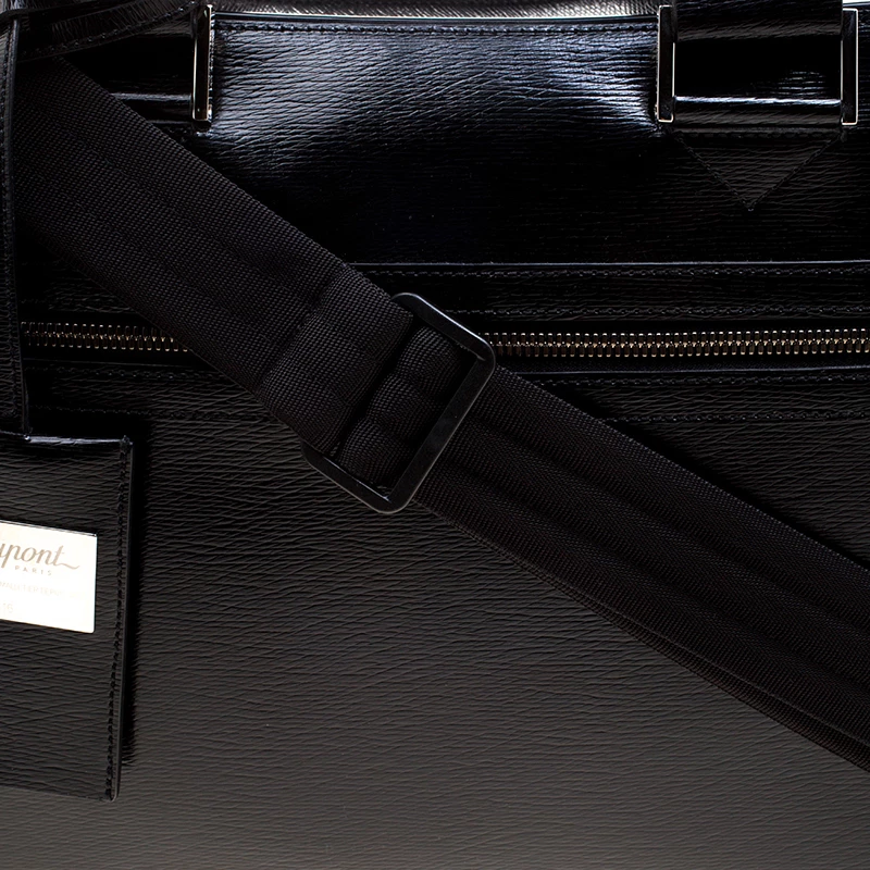 S.T. Dupont Black Leather Document Holder Briefcase For Men - Image 5