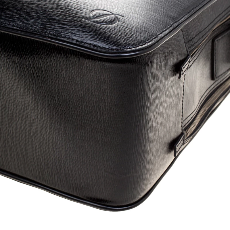 S.T. Dupont Black Leather Document Holder Briefcase For Men - Image 11