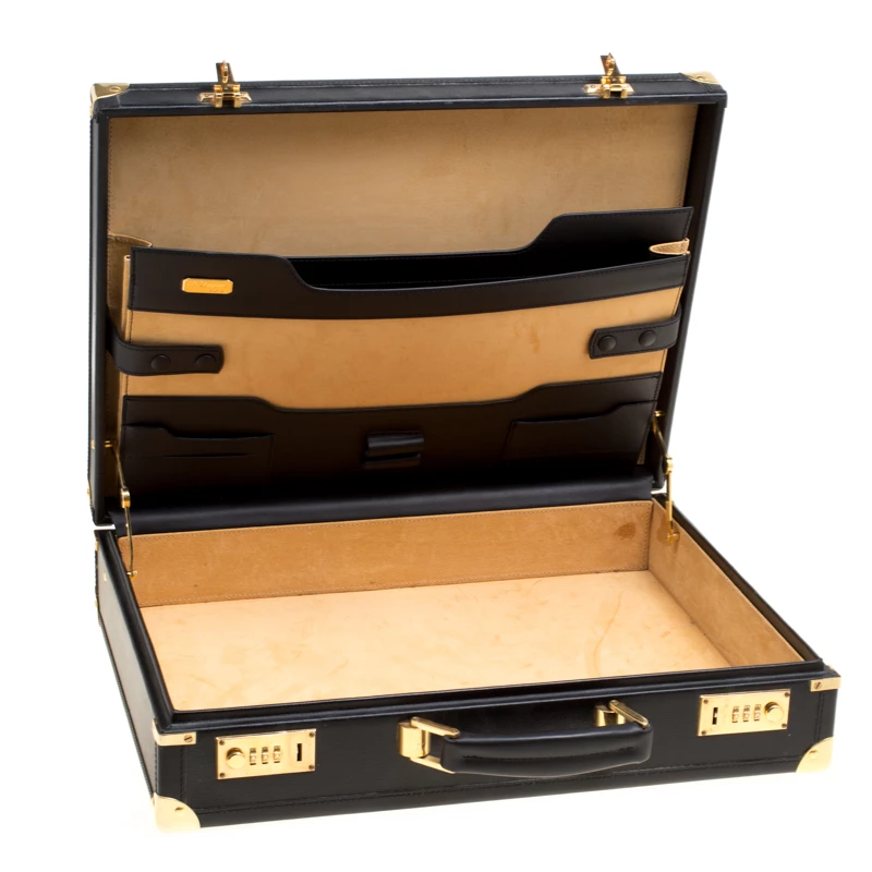 S.T. Dupont Black Leather Briefcase For Men - Image 7