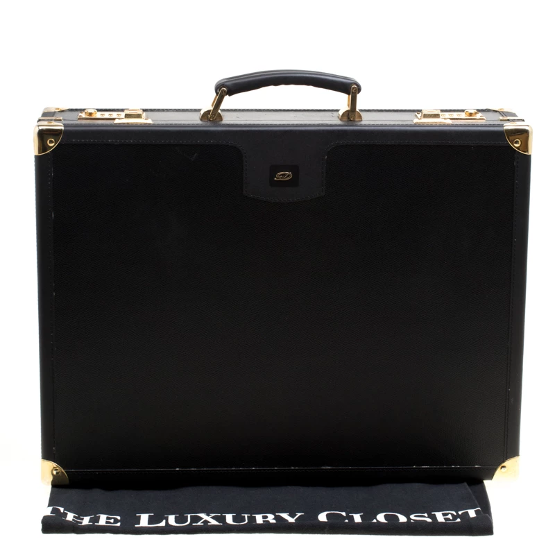 S.T. Dupont Black Leather Briefcase For Men - Image 9