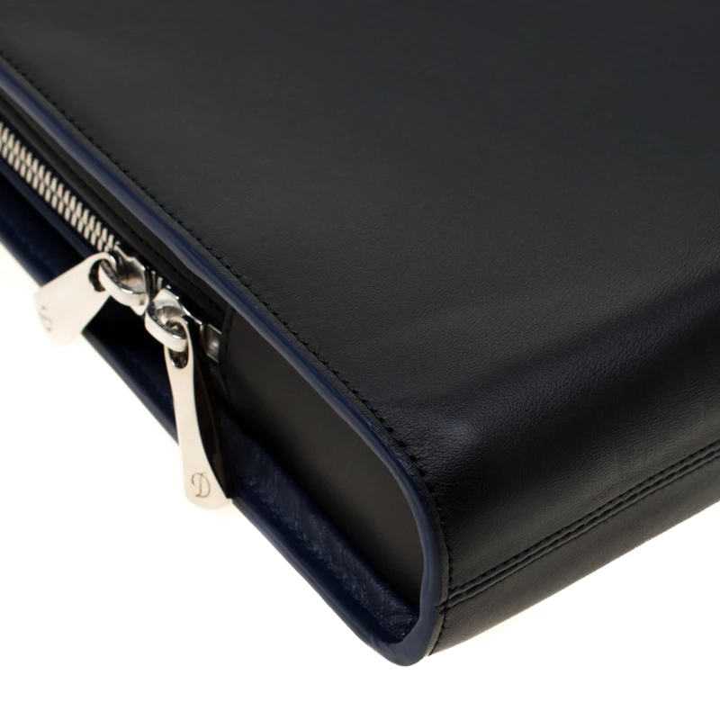 S.T. Dupont ST Dupont Black Leather Document Holder Line D Slim Briefcase For Men - Image 11