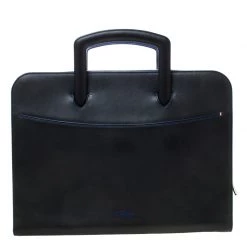 S.T. Dupont ST Dupont Black Leather Document Holder Line D Slim Briefcase For Men
