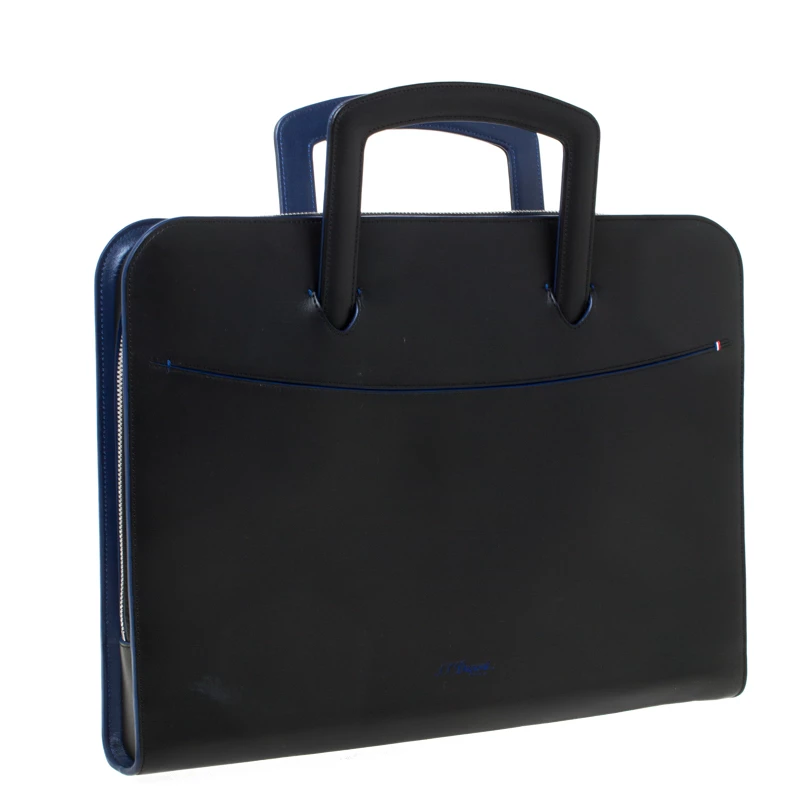 S.T. Dupont ST Dupont Black Leather Document Holder Line D Slim Briefcase For Men - Image 3