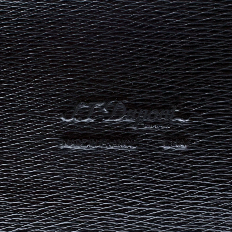 S.T. Dupont Black Leather Line D Gusset Briefcase For Men - Image 8