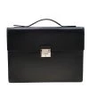 S.T. Dupont Black Leather Line D Gusset Briefcase For Men