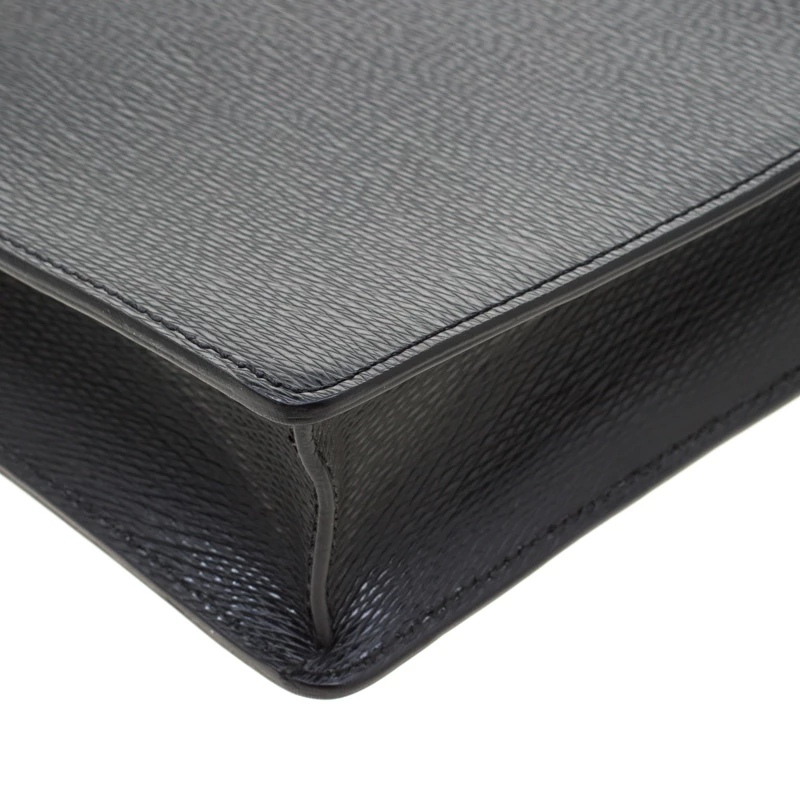 S.T. Dupont Black Leather Line D Gusset Briefcase For Men - Image 11