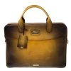 S.T. Dupont Yellow/Black Ombre Leather Atelier Line D One Gusset Briefcase For Men
