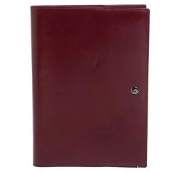 S.T. Dupont S.T.Dupont Burgundy Leather Line D A5 Cover And Notebook For Unisex