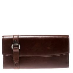 S.T. Dupont Brown Leather Rey Star Wars Long Wallet For Men