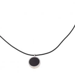 S.T. Dupont S.T Dupont D'Azur Onyx Pendant Cord Necklace For Women