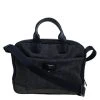S.T. Dupont Black Textured Fabric Laptop Bag W/ Battery Pouch For Women